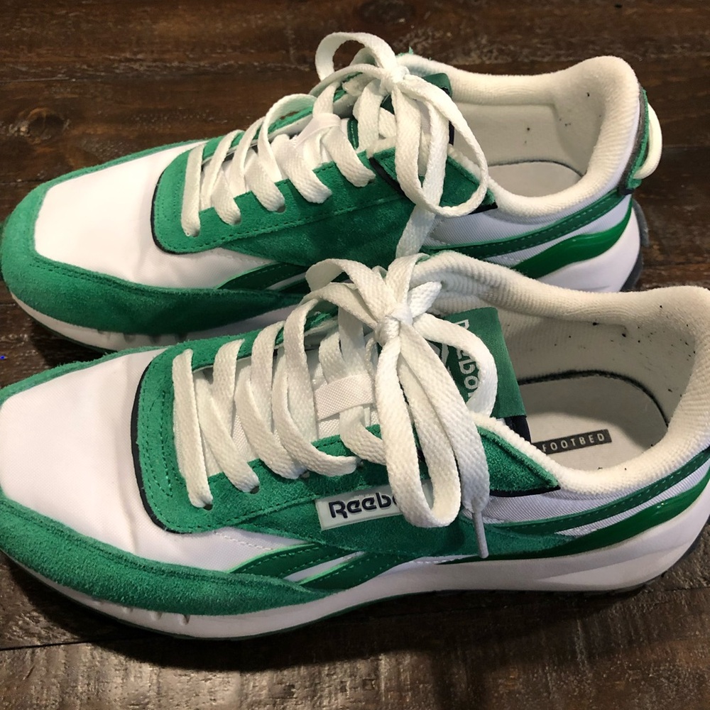 Reebok Green and White Sneakers